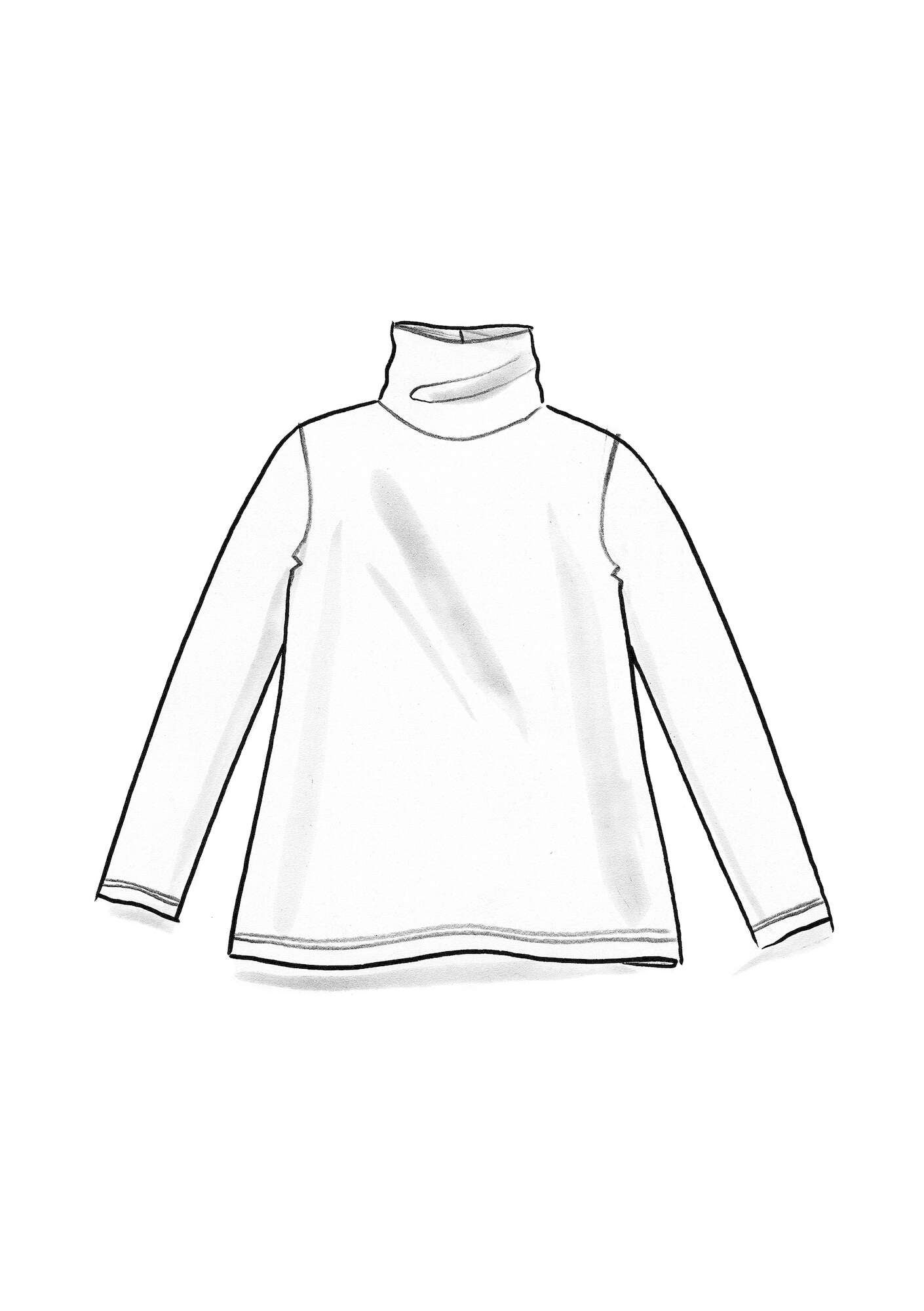 Lyocell elastane jersey polo neck top gudrunsjoden