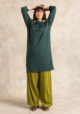 “Hillevi” floral/solid-colour lyocell/elastane jersey dress - monstera