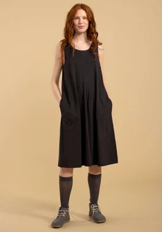 Tricot jurk van biologisch katoen/modal - svart
