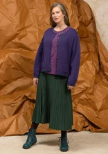 Gestreifte, gepunktete oder einfarbige Strickjacke „Wilma“ aus Lammwolle - gewitterlila-melange