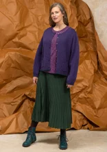 Gestreifte, gepunktete oder einfarbige Strickjacke „Wilma“ aus Lammwolle - gewitterlila-melange