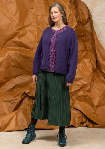Gestreifte, gepunktete oder einfarbige Strickjacke „Wilma“ aus Lammwolle - gewitterlila-melange