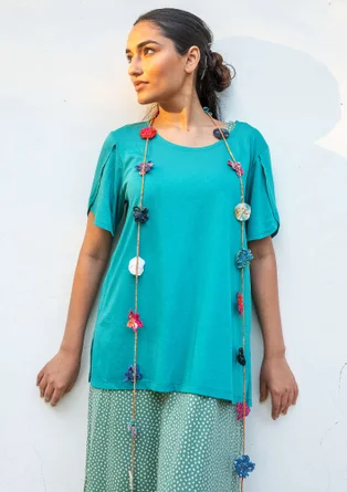Top en coton biologique/modal - vert lagon