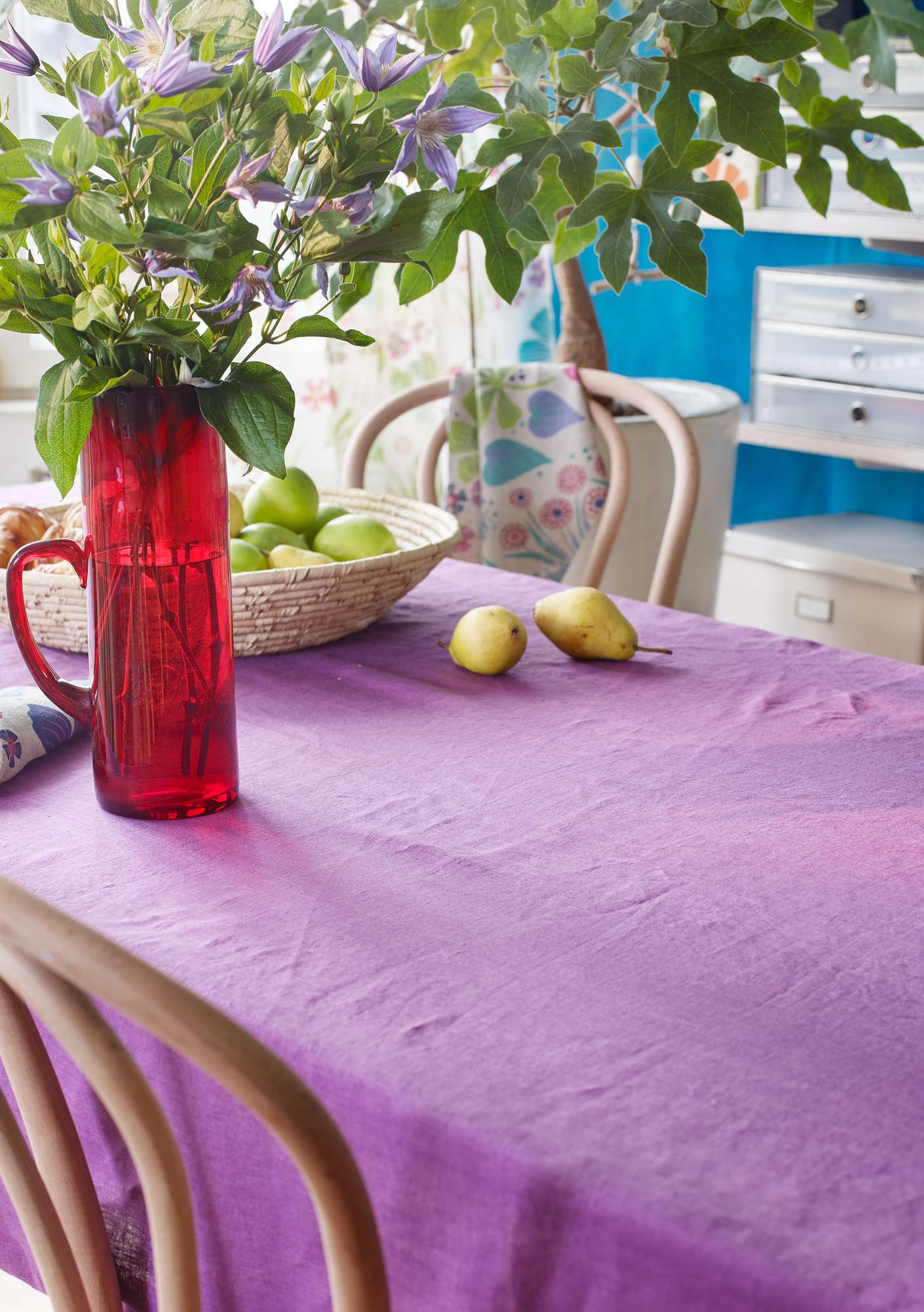 Washed linen tablecloth heather thumbnail