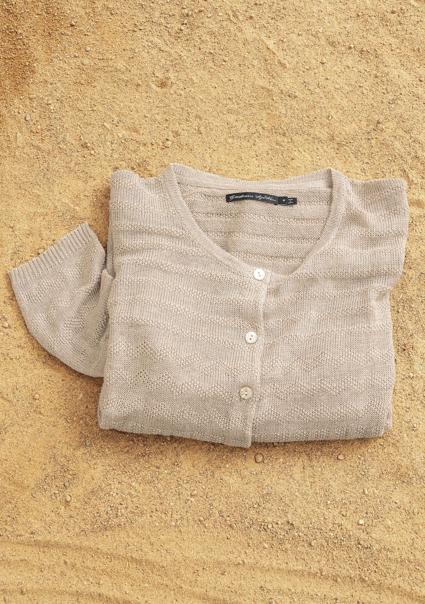 Cardigan in recycled linen dark nature thumbnail