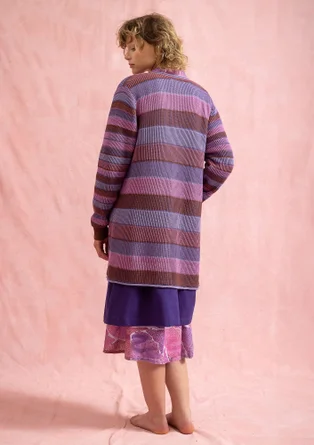 “Andromeda” organic/recycled cotton long cardigan - dusky purple