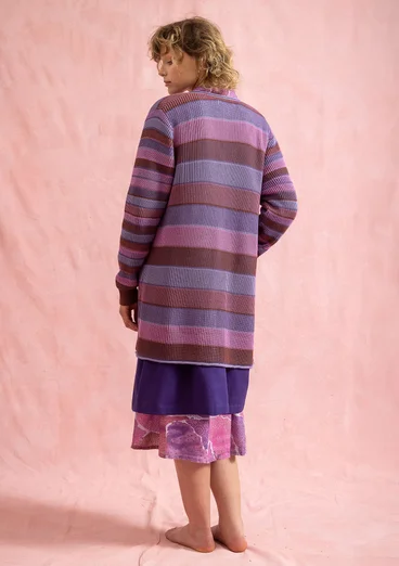 “Andromeda” organic/recycled cotton long cardigan - dusky purple