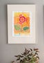 Paperinen  Akvarell -juliste auringonkukka thumbnail