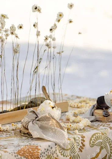 “Alaska Forest” tablecloth in organic cotton - eggshell