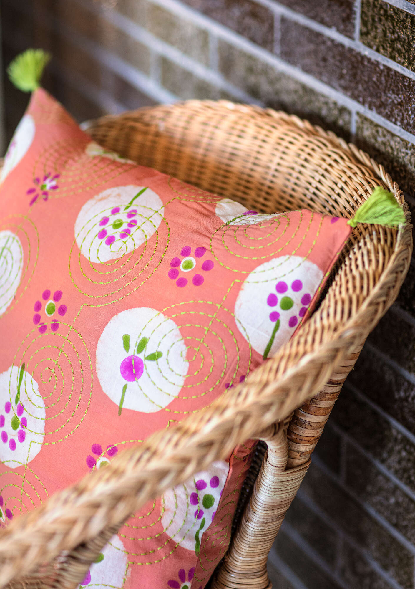 “Indra” organic cotton cushion cover rowan thumbnail