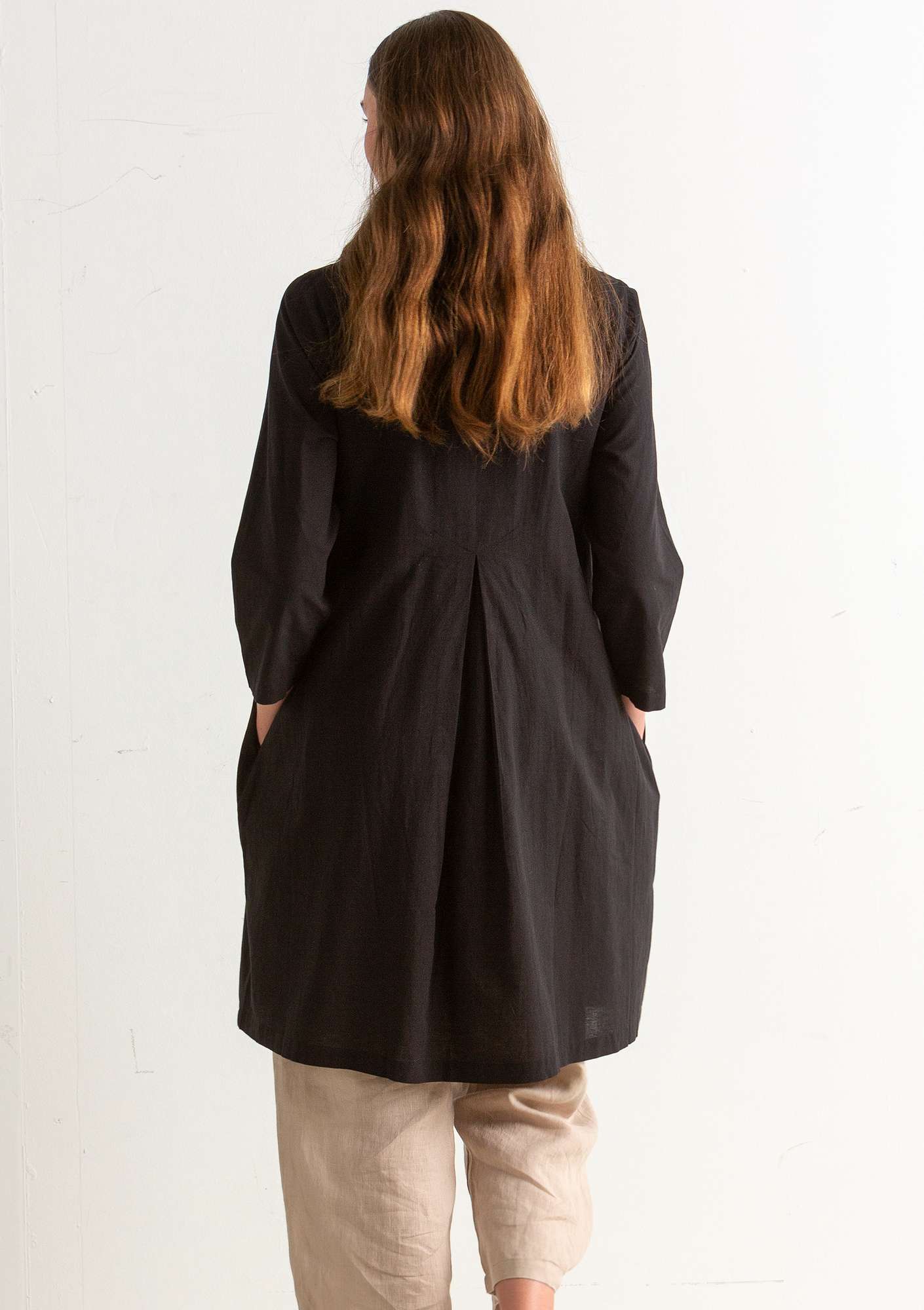 Kleid „Rut“ aus Öko-Baumwolle/Leinen schwarz thumbnail