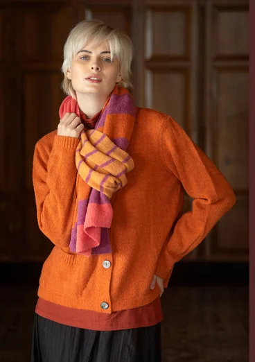 Strickjacke aus Alpakawollgemisch - gebranntes orange
