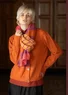Strickjacke aus Alpakawollgemisch (gebranntes orange L)
