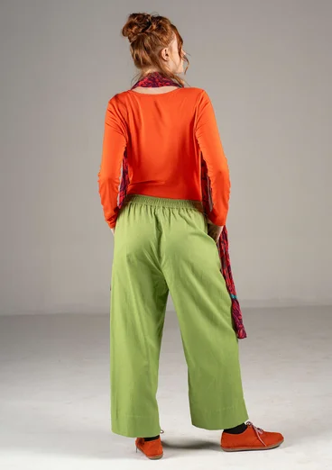Trousers in a woven organic cotton/linen blend - cicada