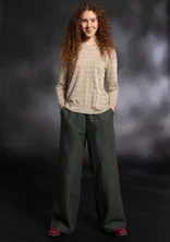 “Woodland” woven organic cotton/linen trousers - opal green