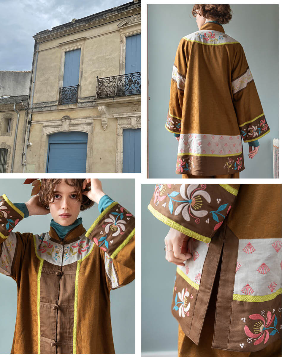 “Mei Lan” jacket in a viscose/cotton/linen blend