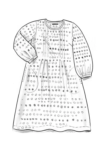 “Lillian” linen woven dress - light grey/patterned