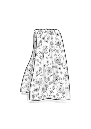 “Leah” cotton/silk scarf with a floral design - storm purple