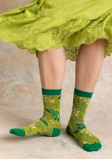 Chaussettes ”Ophelia” en coton biologique - kiwi