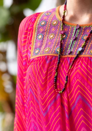 “Saloni” woven viscose dress - pink begonia