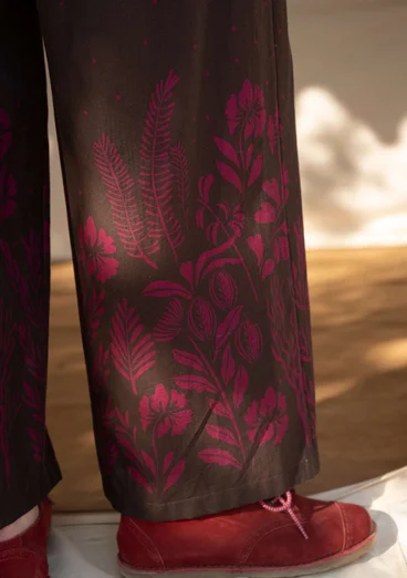 “Dawn” organic cotton trousers - dark aubergine