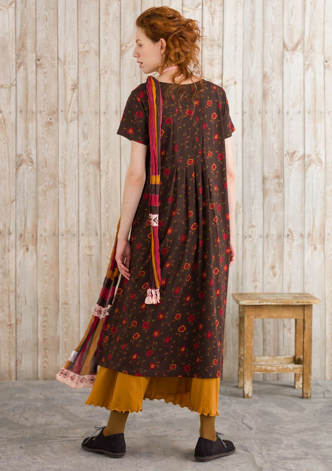 Kleid „Vanja“ aus Öko-Baumwolle maulbeere-gemustert thumbnail