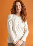 Pull à col tunisien en coton biologique côtelé (plumes XXL)