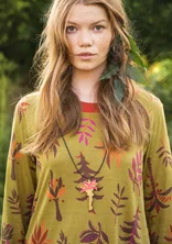 Bijou "Forest" en bois - cochenille