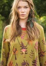 Bijou "Forest" en bois - cochenille