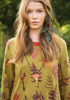 Bijou "Forest" en bois - cochenille
