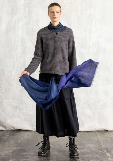 Noppen-Strickjacke aus Lammwollmischung - aschgrau-melange