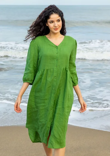 Woven linen dress - coriander