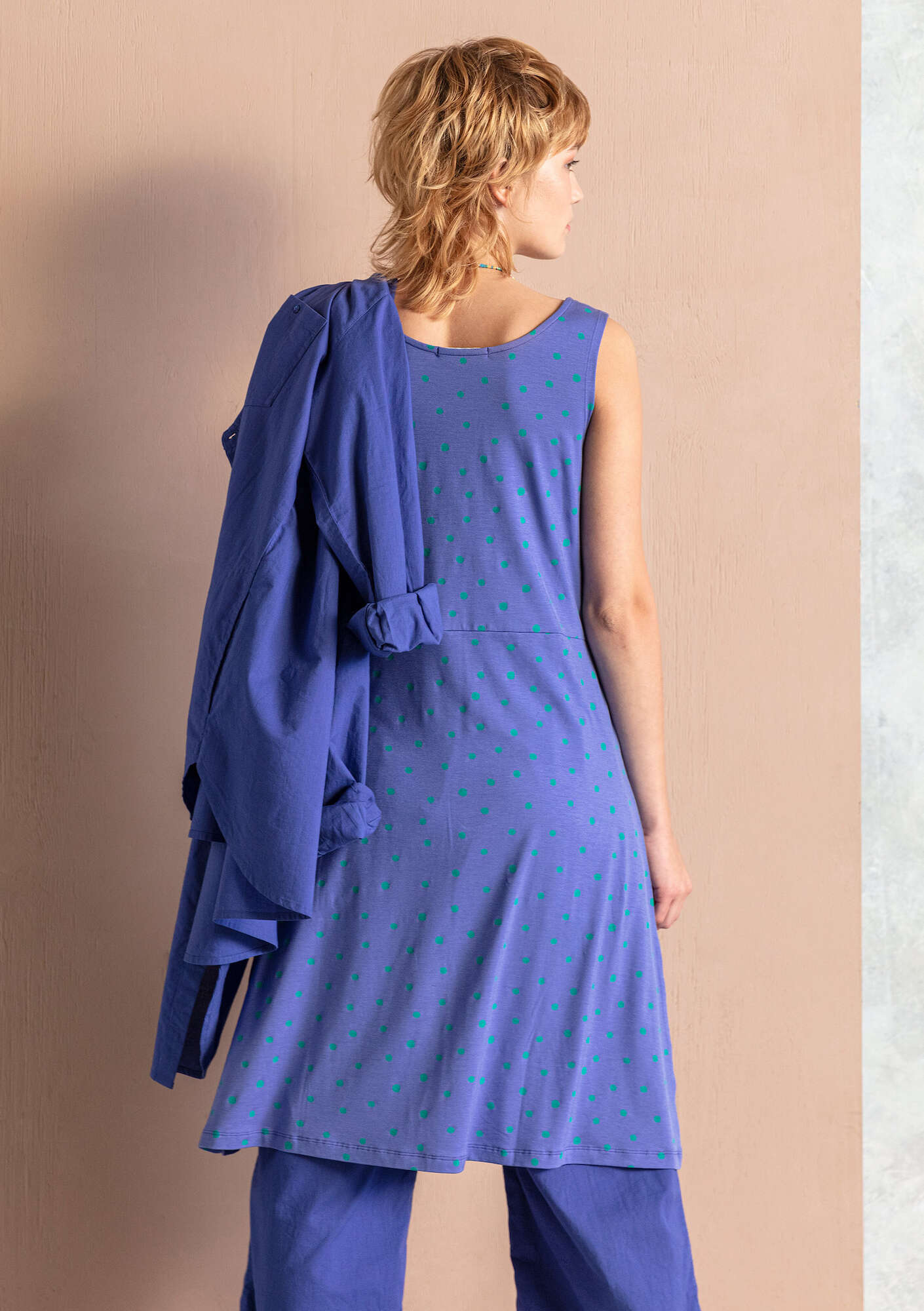 Tricot jurk  Pytte  van lyocell/elastaan hemelsblauw/jade
