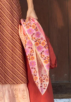 “Kirana” organic cotton scarf - pale water lily