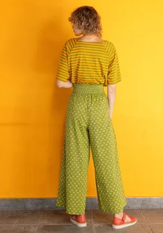 Pantalon tissé "Neela" en coton biologique - vert anis clair