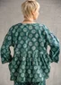 “Clay” wrap blouse in organic cotton (indigo green S)