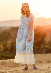 “Cumulus” woven-cotton dress - forget-me-not