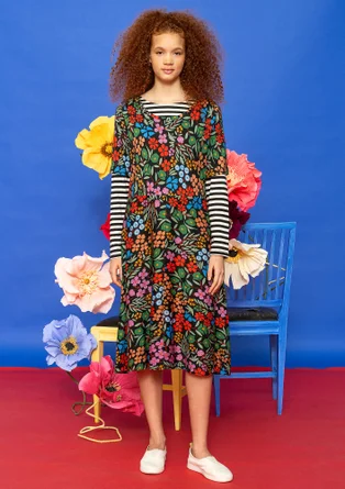 “Ingrid” jersey dress in cotton/modal - black