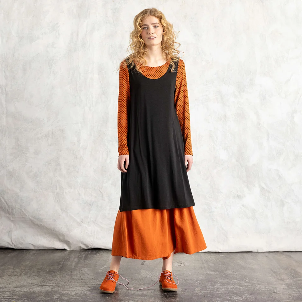 Trikotkjole i lyocell/elastan - svart