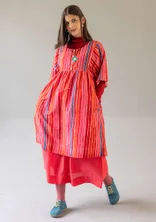 “Violet” woven dress in cotton/silk - bright red