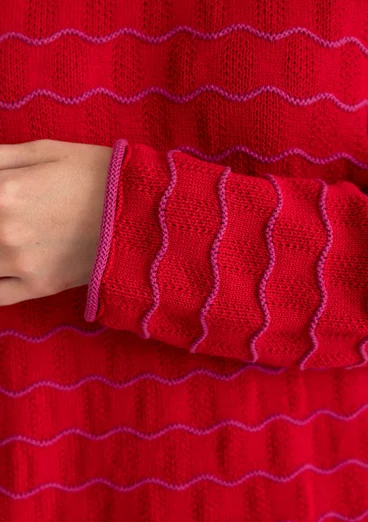 “Celia” recycled cotton favourite sweater - amaryllis/light cyclamen