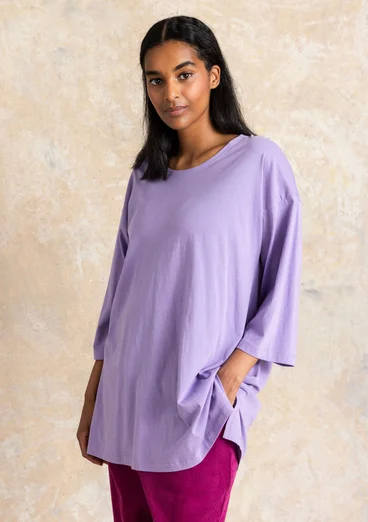 Tunique à motif/unie "Frida" en jersey de coton biologique - mauve poudré