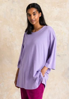 Tunique à motif/unie "Frida" en jersey de coton biologique - mauve poudré