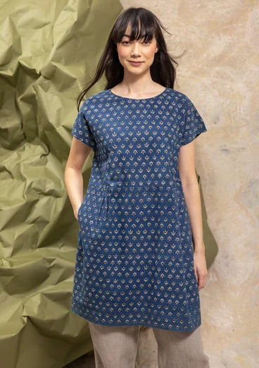 Webkleid „Thistle“ aus Bio-Baumwolle - indigo