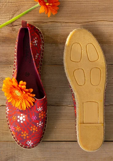 Espadriller "Hake" i bomuld - vinrød