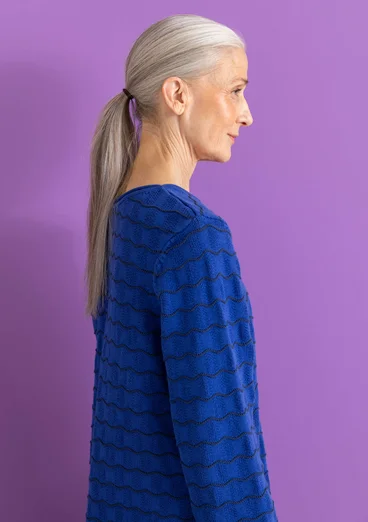 “Celia” recycled cotton favourite sweater - lupin/dark indigo