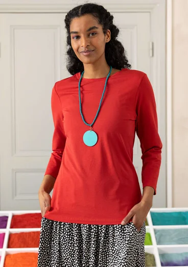 Bluse i bomuld/modal/elastan - 