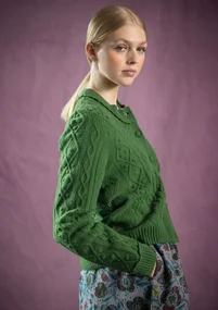 Strickjacke „Eternity“ aus Lammwollmischung - grasgrün