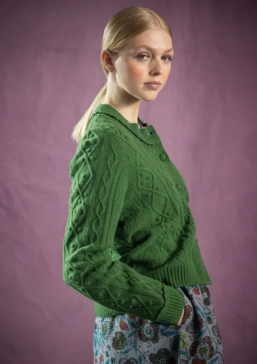 Strickjacke „Eternity“ aus Lammwollmischung - grasgrün