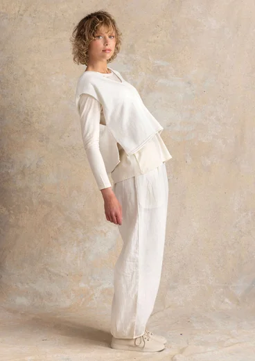 Woven linen trousers - light ecru